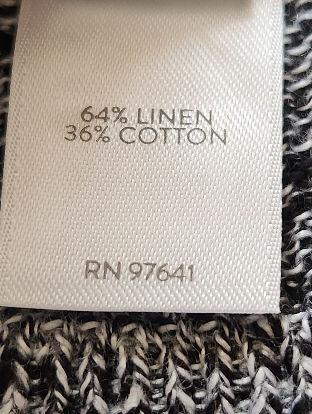 PURE JILL Women's Top Large Black White Linen Cotton Sweater Summer NEW - Picture 5 of 9